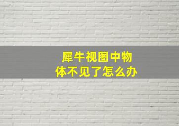 犀牛视图中物体不见了怎么办