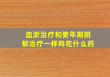 血淤治疗和更年期阴郁治疗一样吗吃什么药